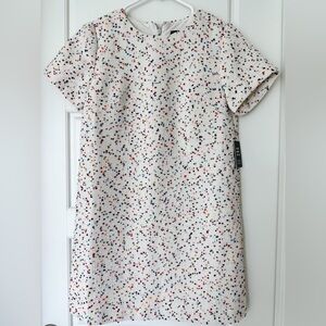 Speckled Boucle Crew Neck Mini Shift Dress - Size XS